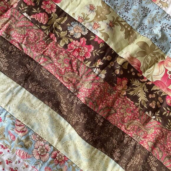 Handmade Cottagecore Quilted Patchwork Tote Bag 20x16" Peasant Hippie Festival - Picture 5 of 13
